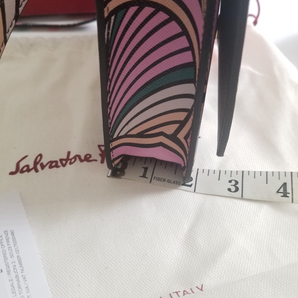 FERRAGAMO Striped Leather Top Handle Crossbody Bag Multi - Picture 12 of 14